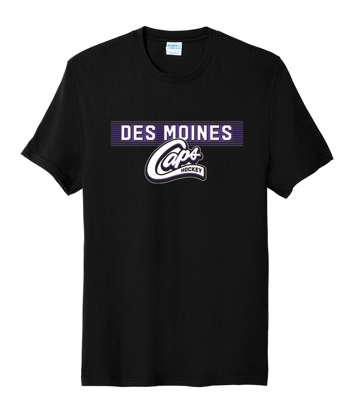 Des Moines Caps Stripe Soft Tee