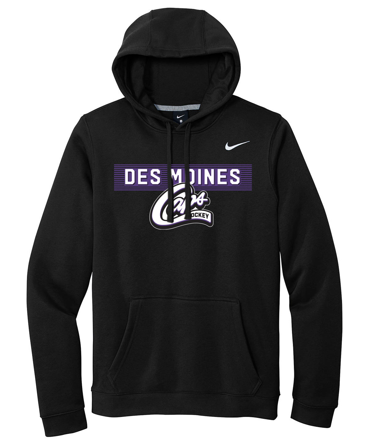 Des Moines Caps Stripe Nike Fleece Hoodie