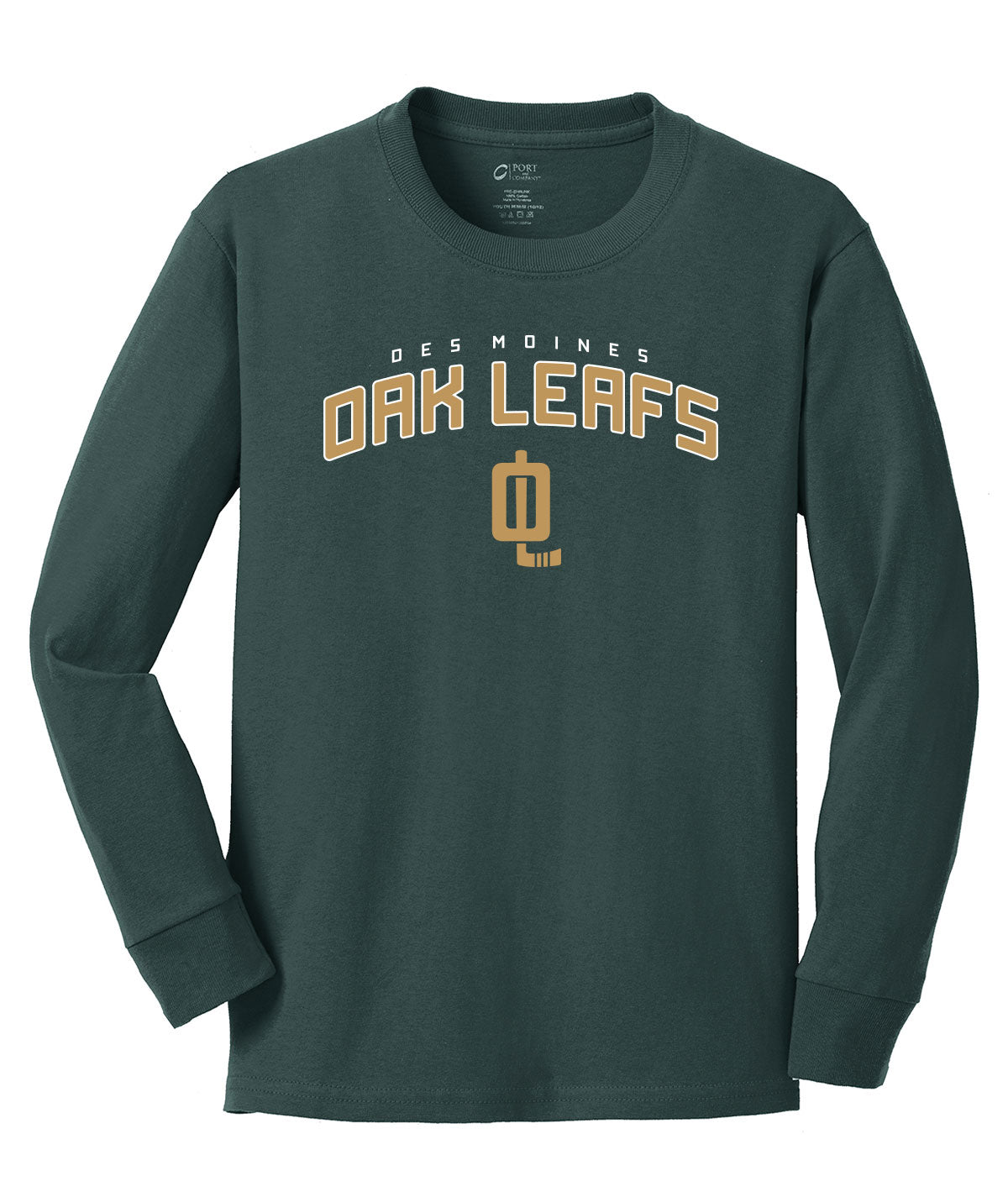 Des Moines Oak Leafs Youth Long-Sleeve Tee