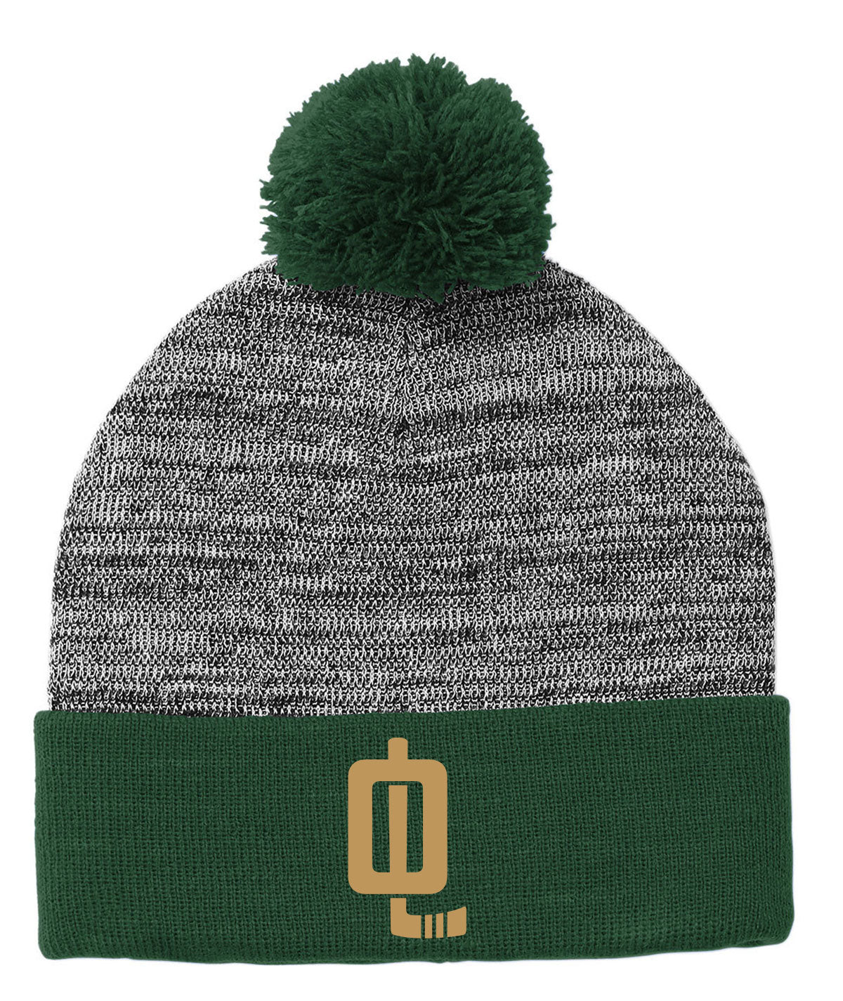 Oak Leafs Striped Pom Beanie