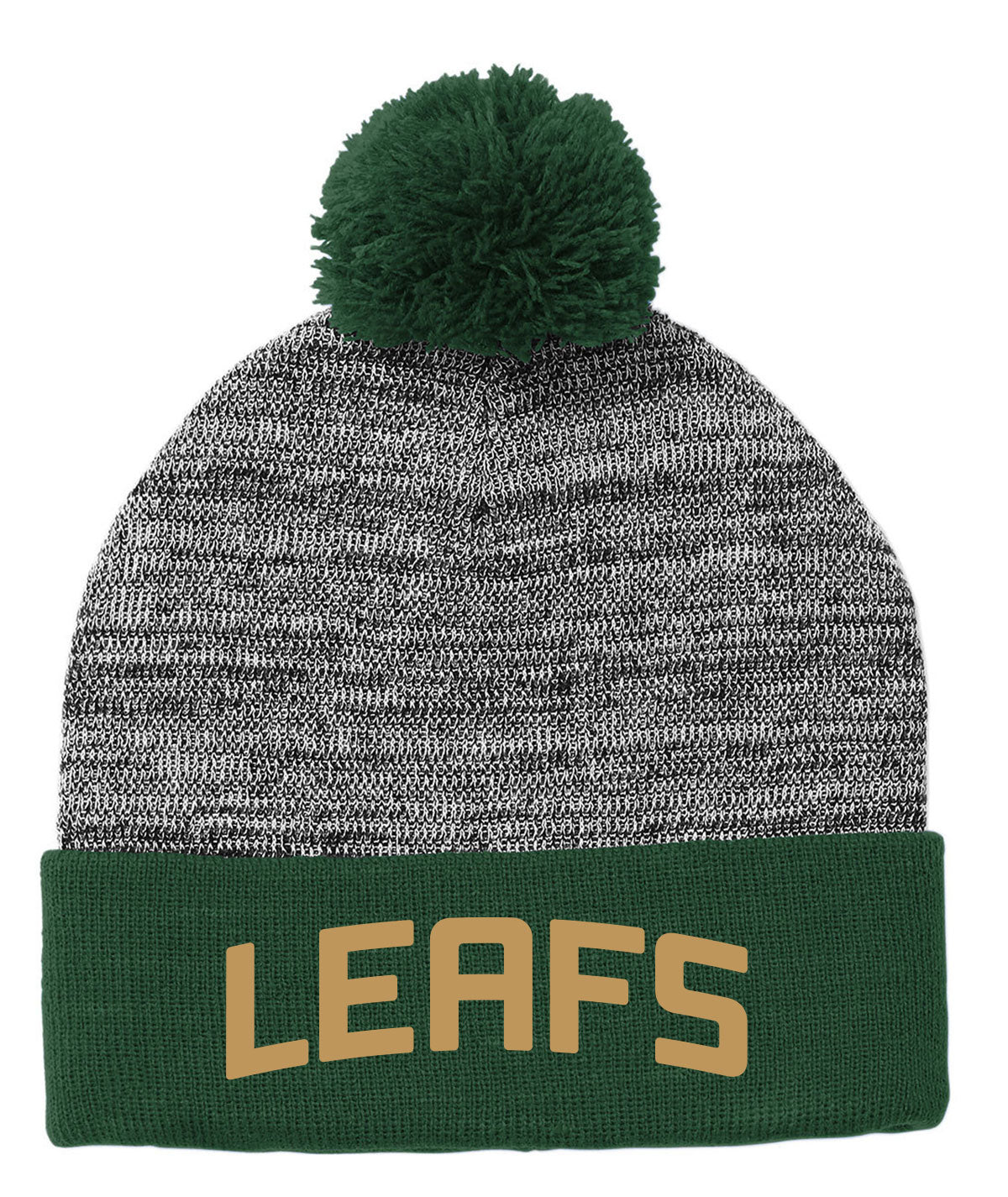 Oak Leafs Striped Pom Beanie